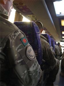 Royal Welsh soldiers on a coach (Photo: Chris Walton)