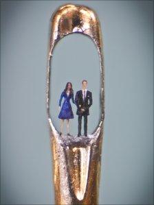 Willard Wigan painted the figures of Kate Middleton and Prince William with an eyelash