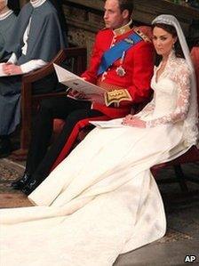 The royal couple in Westminster Abbey