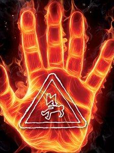 Burning hand image from leaflet