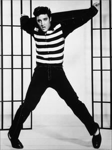 Elvis Presley in a publicity still for the movie Jailhouse Rock