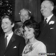 Max Mosley marries Jean Taylor at the Chelsea Register Office in July 1960. His parents, Diana and Oswald Mosley, are pictured behind.