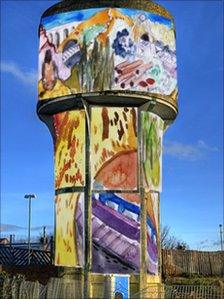 The proposed mural for the water tower