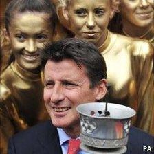 London 2012 chairman Lord Coe holding the Olympic torch