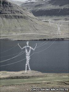 Humanoid pylons ©Choi+Shine Architects, LLC, all rights reserved