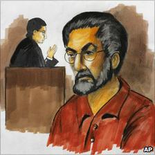 Tahawwur Rana, shown in 2009 courtroom sketch