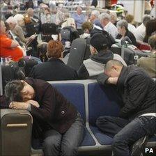 Passengers at Glasgow airport on 24 May 2011