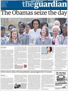 Guardian front page on 26 May 2011