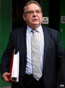 Lord Hanningfield outside court during his trial