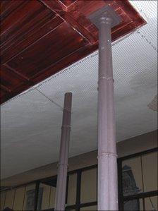 Cast iron pillars inside St James