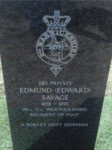 Memorial to Edward Savage at Cathays Cemetery in Cardiff