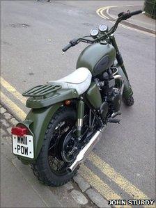 The replica of the bike ridden by Steve McQueen in The Great Escape