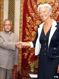 Pranab Mukherjee and Christine Lagard