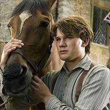 Jeremy Irvine with 'Joey' in War Horse