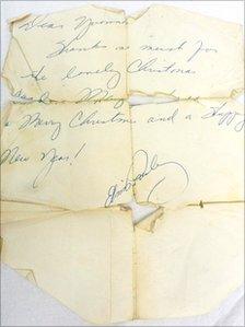 The letter being auctioned