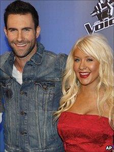 Adam Levine and Christina Aguilera