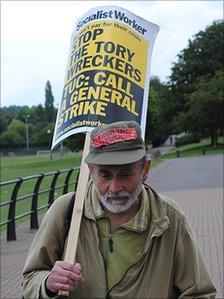 Protesting worker in Nottingham