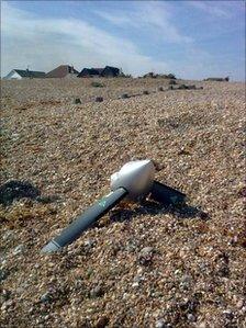 A propeller from one of the aircraft landed on a nearby beach (picture by Simone Macke-Wilson)