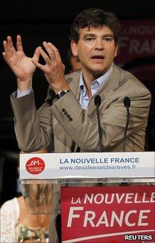 Arnaud Montebourg addresses a rally in Paris, 27 June 2011