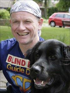 Dave Heeley with guide dog Wicksie