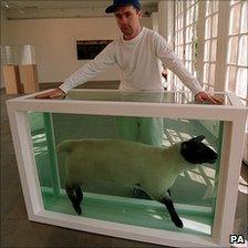 Damien Hirst with Away From the Flock