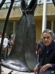 Leonora Carrington next to one of her sculptures - she died May 2011