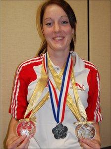 Kat Driscoll with her three silver medals