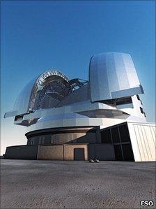 Artist's impression of the European Extremely Large Telescope (E-ELT). Photo: ESO