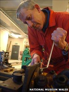 Engineer working at Big Pit - Courtesy of Amgueddfa Cymru National Museum Wales