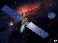 Artist's impression of Nasa's Dawn probe in space