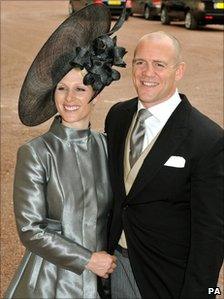 Zara Phillips and Mike Tindall at the wedding of Kate Middleton and Mike Tindall