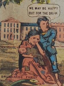 Part of a temperance poster from 1880, published in Ruabon, Denbighshire