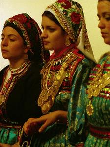 Local women dressed in traditional costume