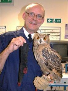 Vet Neil Forbes and Lydon the Owl