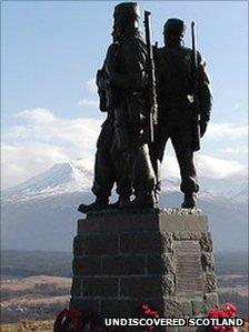 Commando memorial. Pic: Undiscovered Scotland