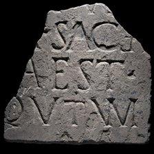 Digging for Britain 1: Roman inscription uncovered at Binchester recording the probable dedication of a small shrine by an army cavalry officer. Photo: Durham University.