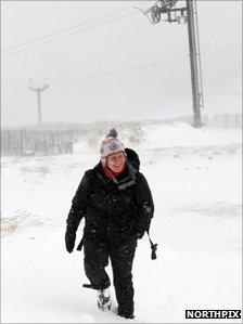 Walker in snow in Cairngorms. Pic: Northpix/Peter Jolly