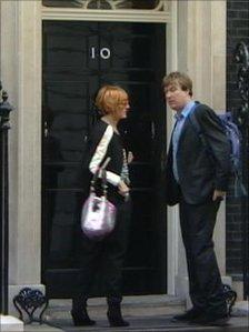 Mary Portas outside Downing Street