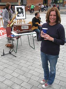 Sheila Ravenscroft (right), widow of former BBC Radio 1 DJ John Peel, in Norwich for John Peel Day 2011