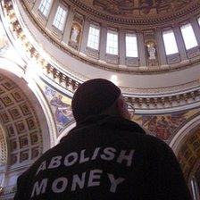 Protester in church