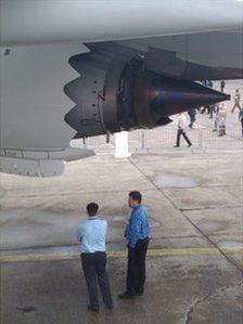 Engine on a Boeing 747 superjumbo