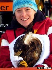 Rhian Evans and the sea eagle [Pic: Ruth McKee]