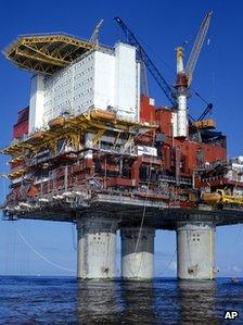 An oil rig in the North Sea