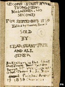 Charlotte Bronte manuscript