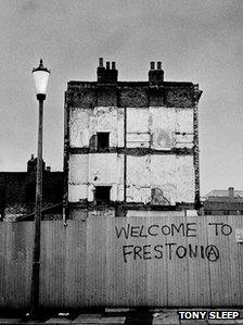 Historical photo of Frestonia squat area