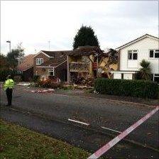 Damage to the property on Sutherland Chase following the explosion. Picture taken by Murray Barter.