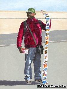 Paris Postcard Seller by Horace Panter