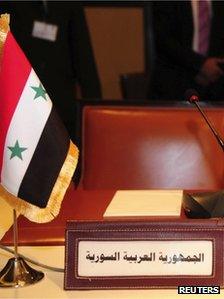 Syria's empty chair at the Arab League meeting in Cairo (24 November 2011)