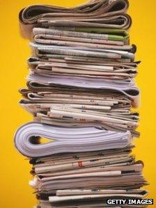 pile newspapers