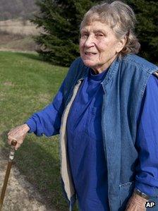 Lana Peters is photographed on a rural road outside of Richland Center, Wis., Tuesday, April 13, 2010.